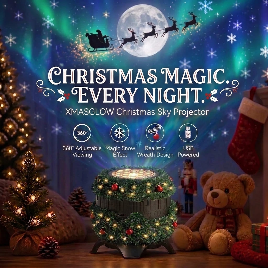 XmasGlow enchanted holiday projector light